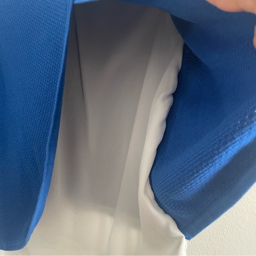 The Limited woman's blue top L overlaying knit preppy sweater office career - Picture 7 of 8